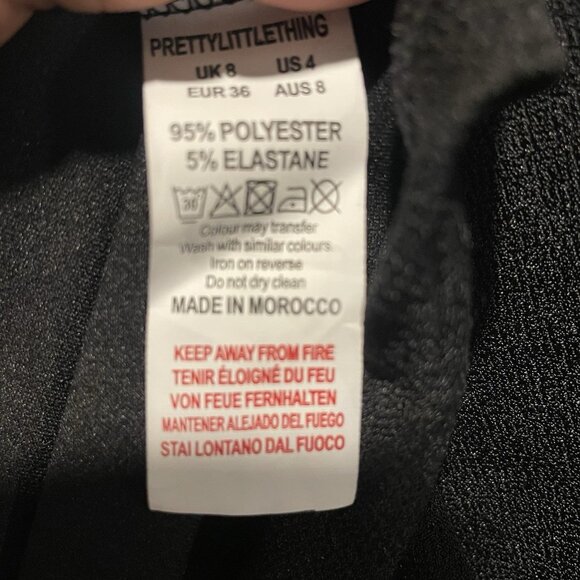 NWT Pretty Little Thing Dress Womens 4 Small Long Bodycon Strappy Black Stretch - Picture 4 of 4